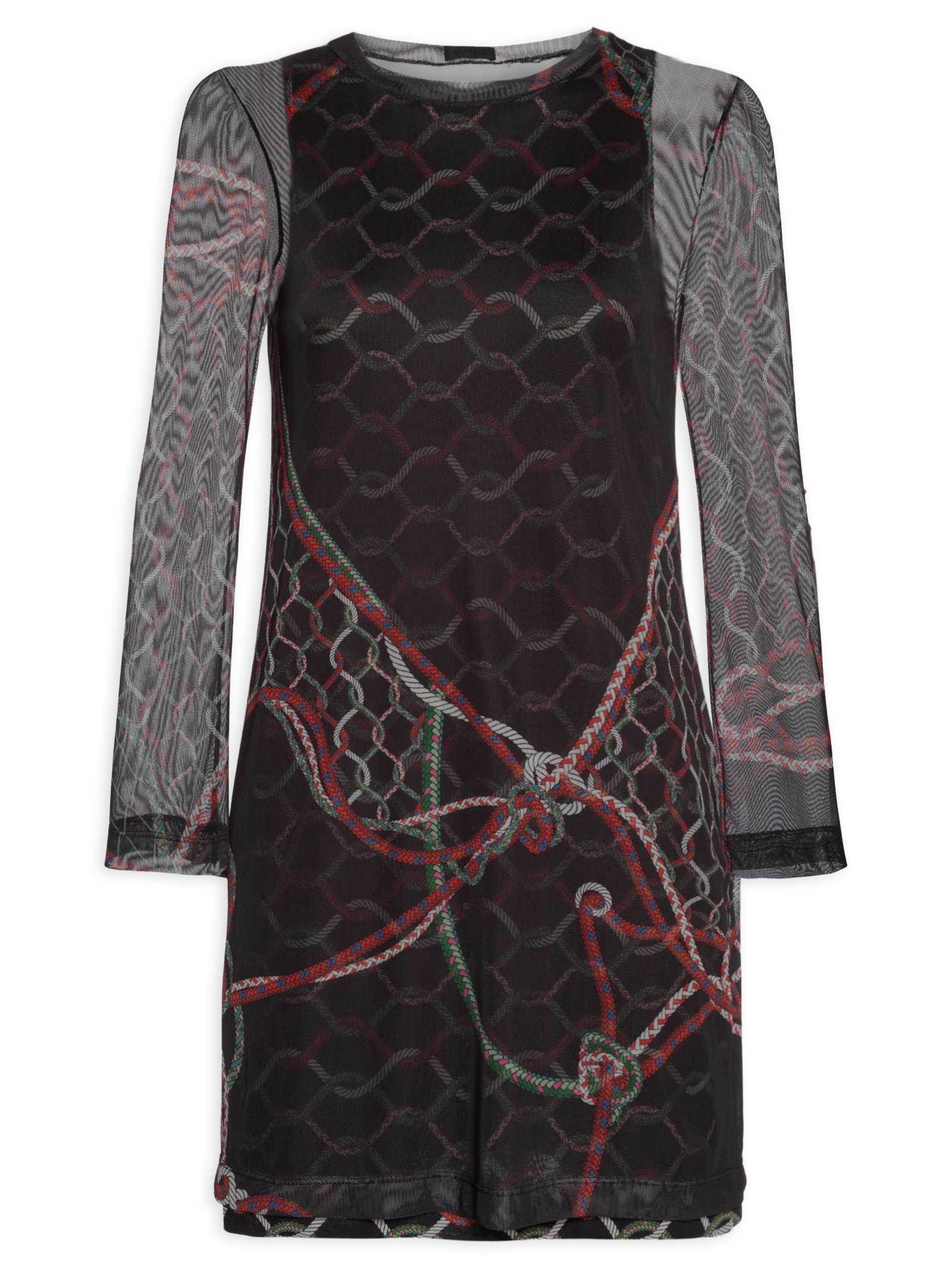 Vestido Curto Estampa Preto Osklen