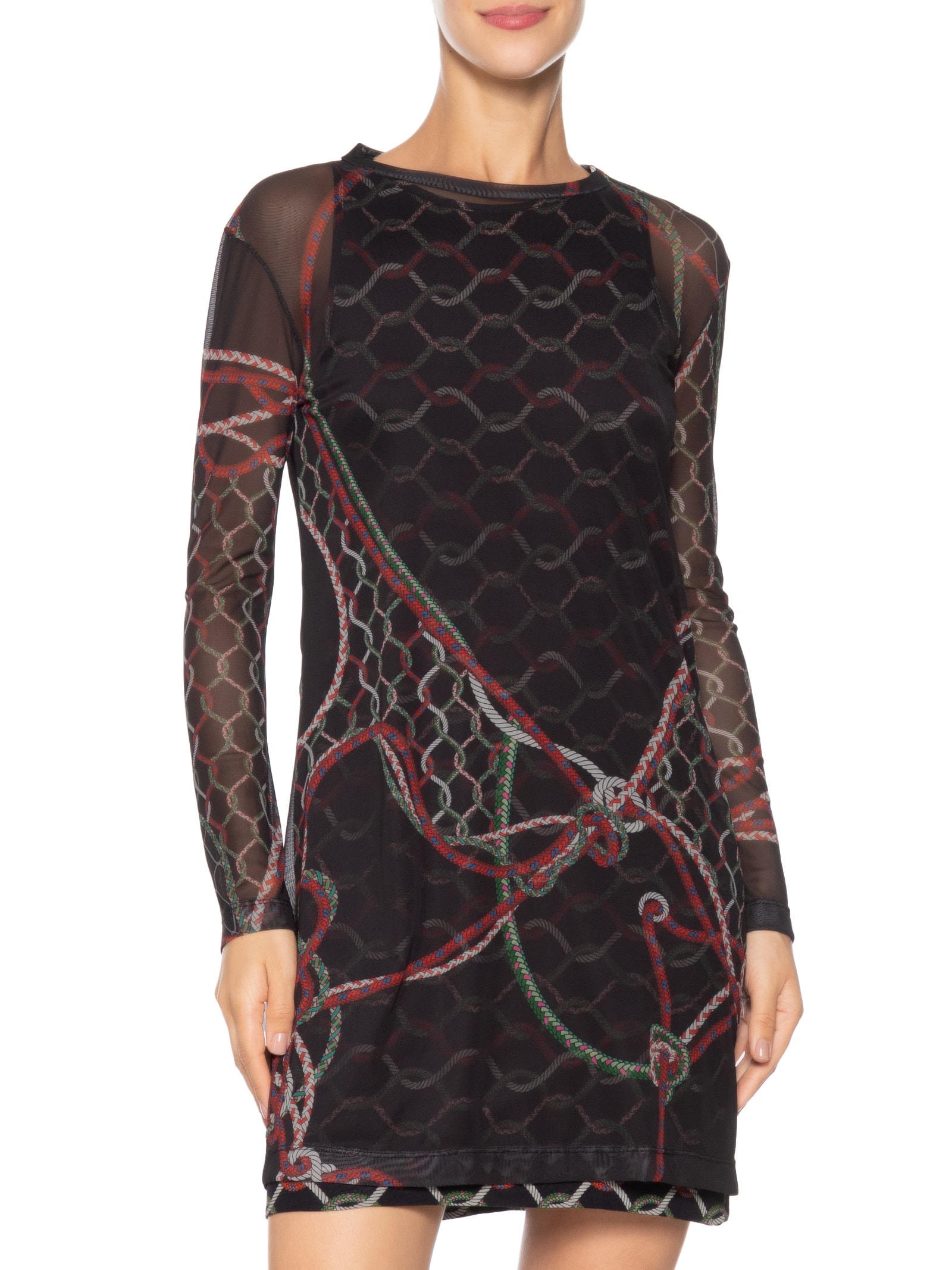 Vestido Curto Estampa Preto Osklen