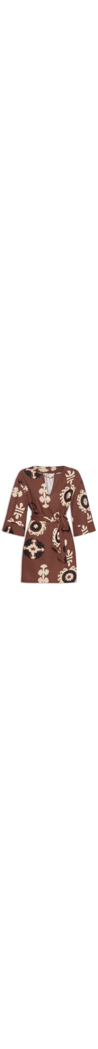 Vestido Curto Estampa Romani - Marrom