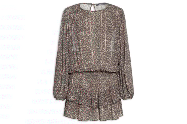 Vestido Curto Estampa Serena - Preto