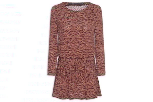 Vestido Curto Estampa Zuma B - Marrom