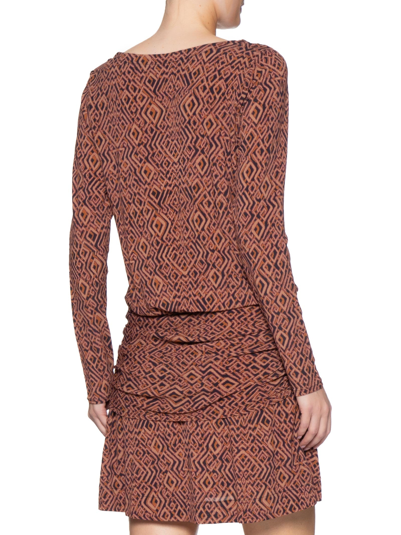 Vestido Curto Estampa Zuma B Marrom Maria Filó