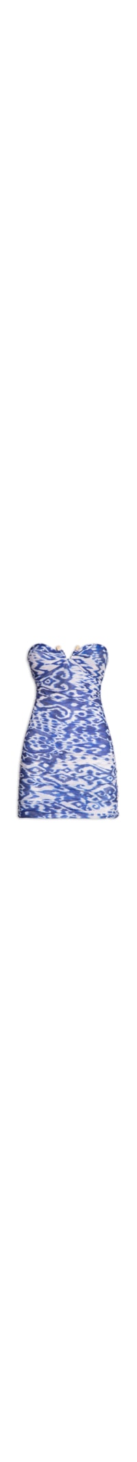 Vestido Curto Estampado - Azul