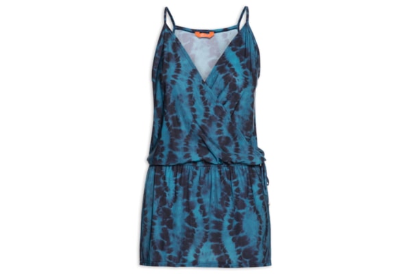 Vestido Curto Estampado - Azul