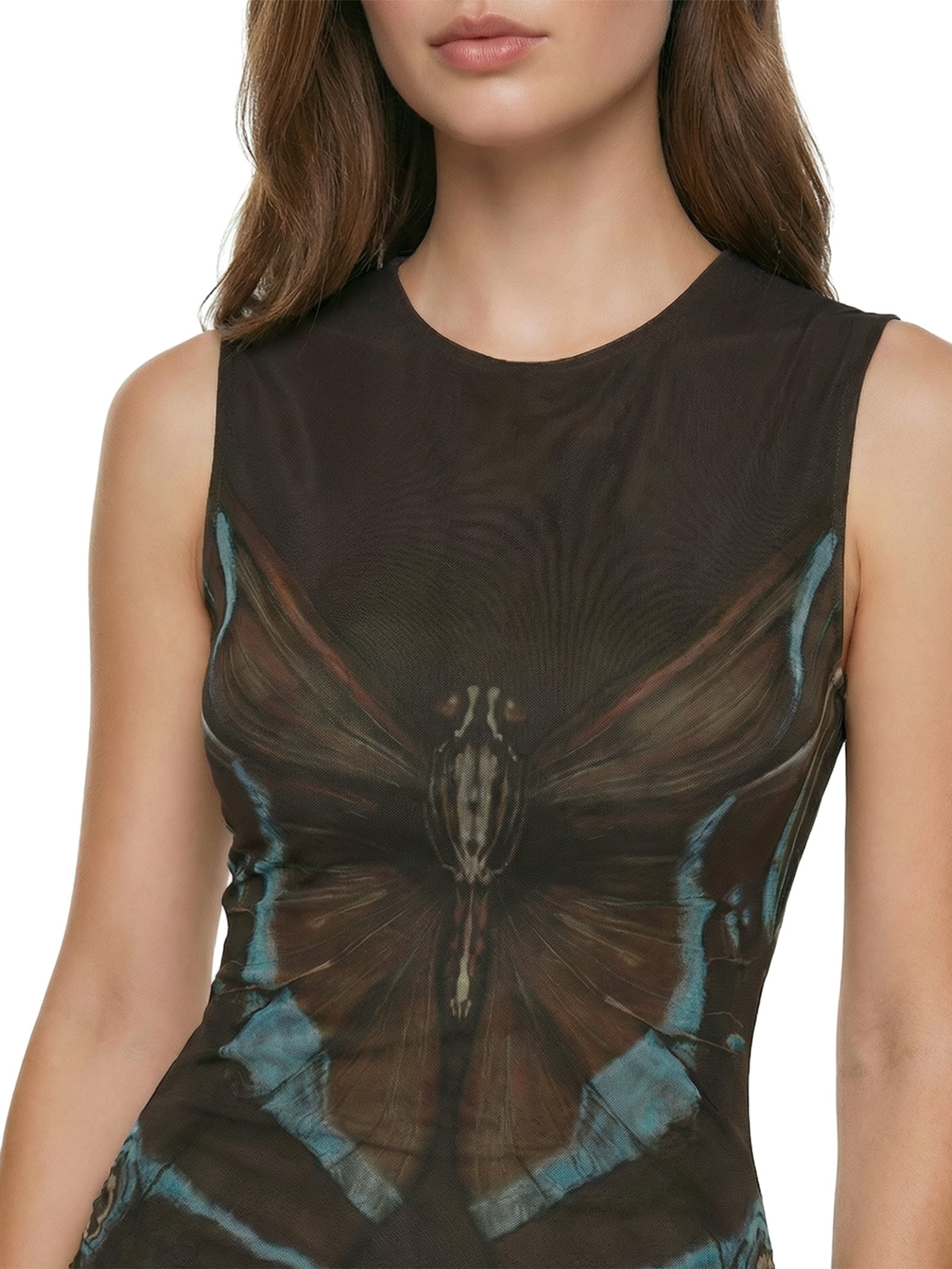 Vestido Curto Estampado Drapeado Marrom My Favorite