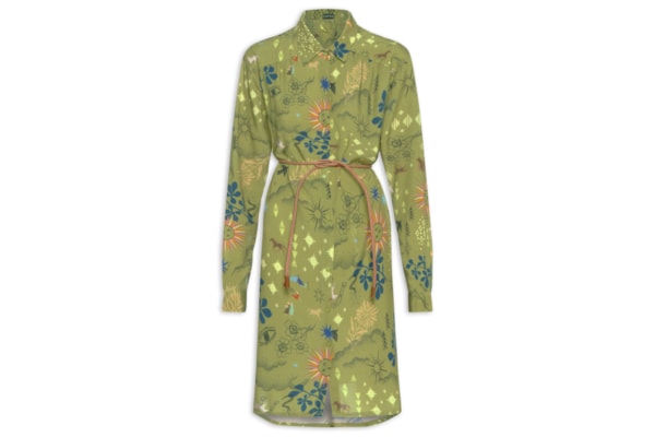 Vestido Curto Estampado Jornada - Verde