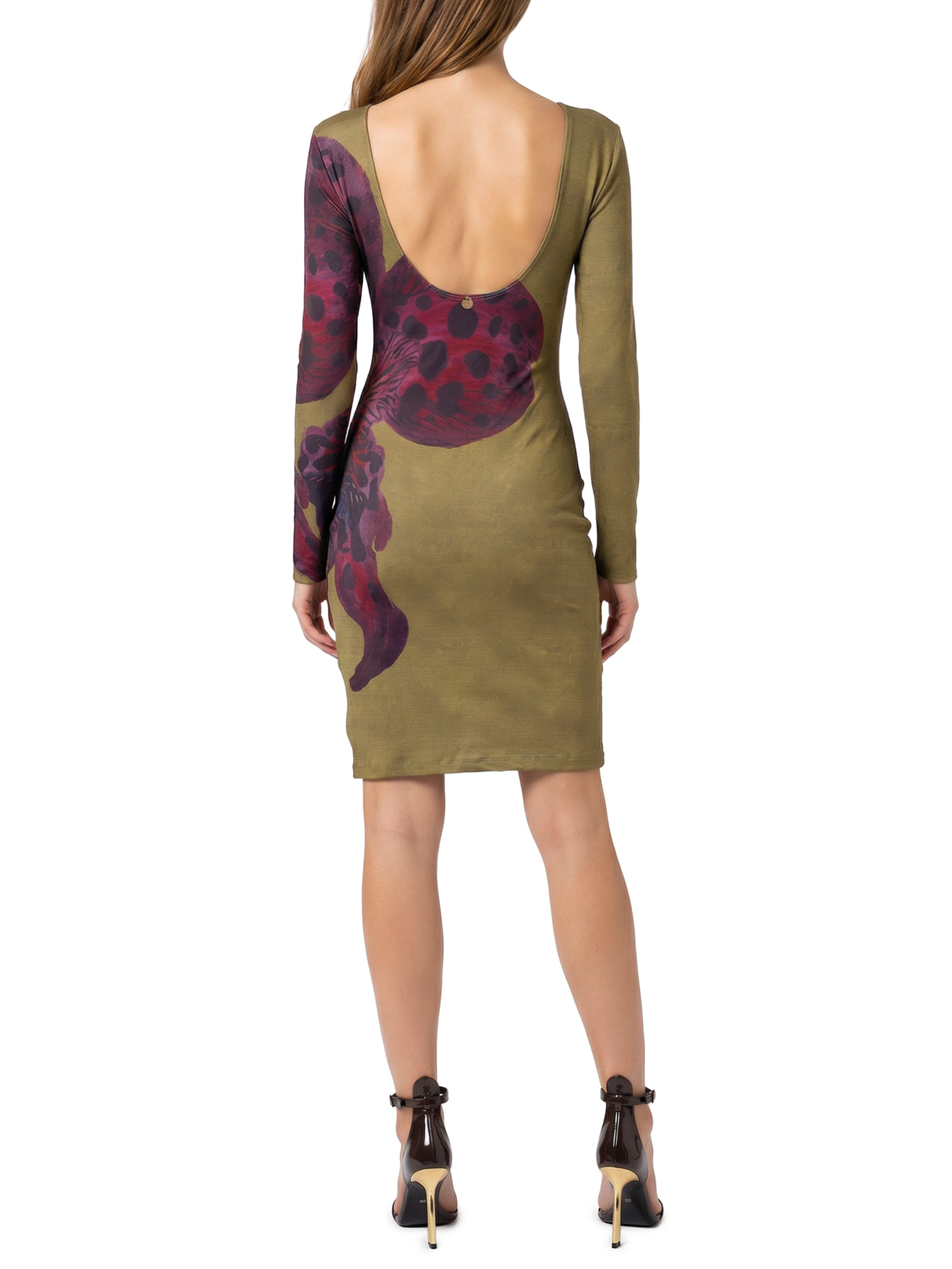 Vestido Curto Estampado Marrom Lança Perfume