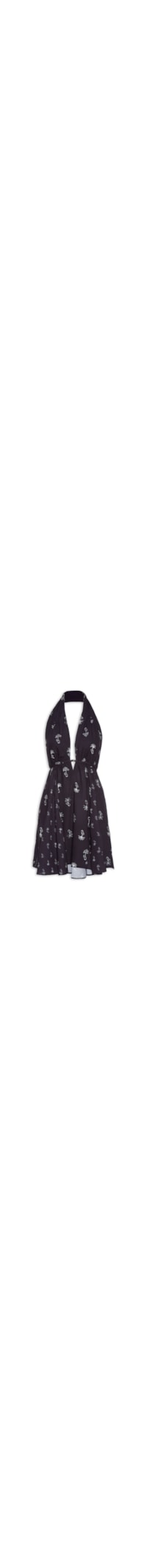 Vestido Curto Estampado - Preto