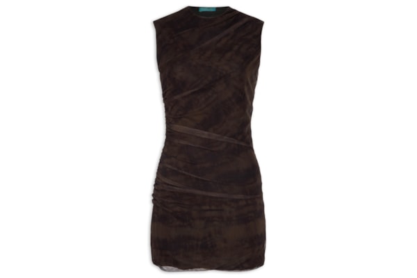 Vestido Curto Estampado - Preto