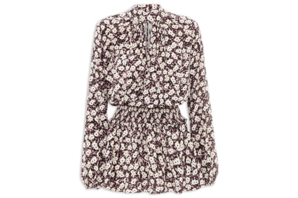 Vestido Curto Estampado - Roxo