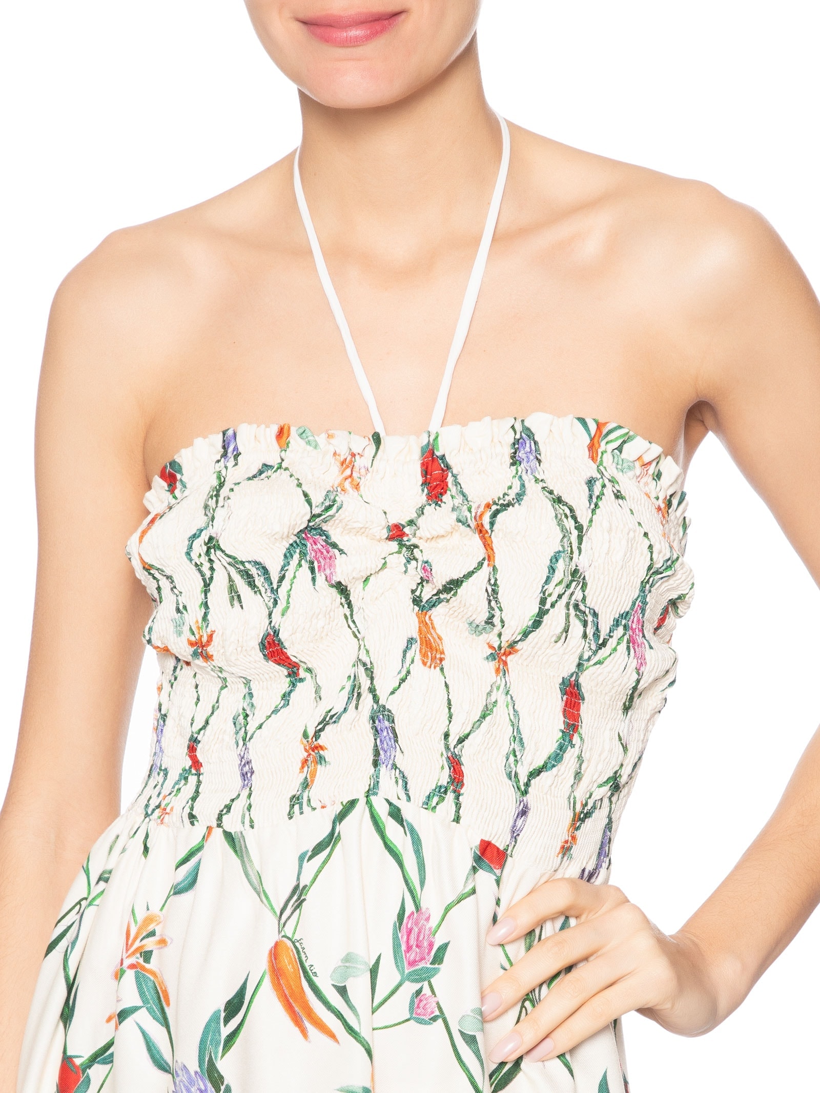Vestido Curto Feira de Legumes – Branco Farm