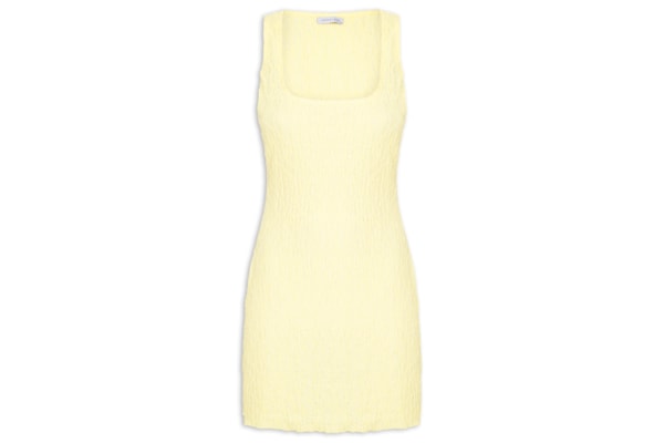 Vestido Curto Feminino Texturizado - Amarelo