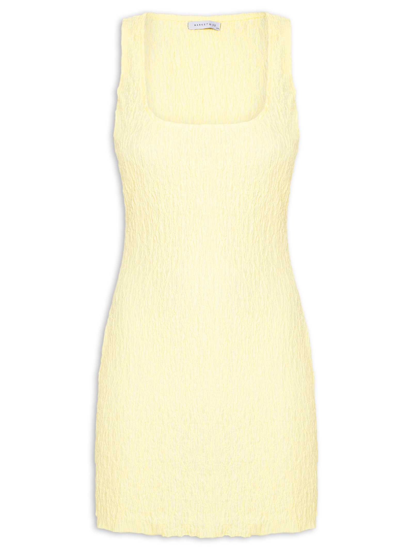Vestido Curto Feminino Texturizado Amarelo Market 33