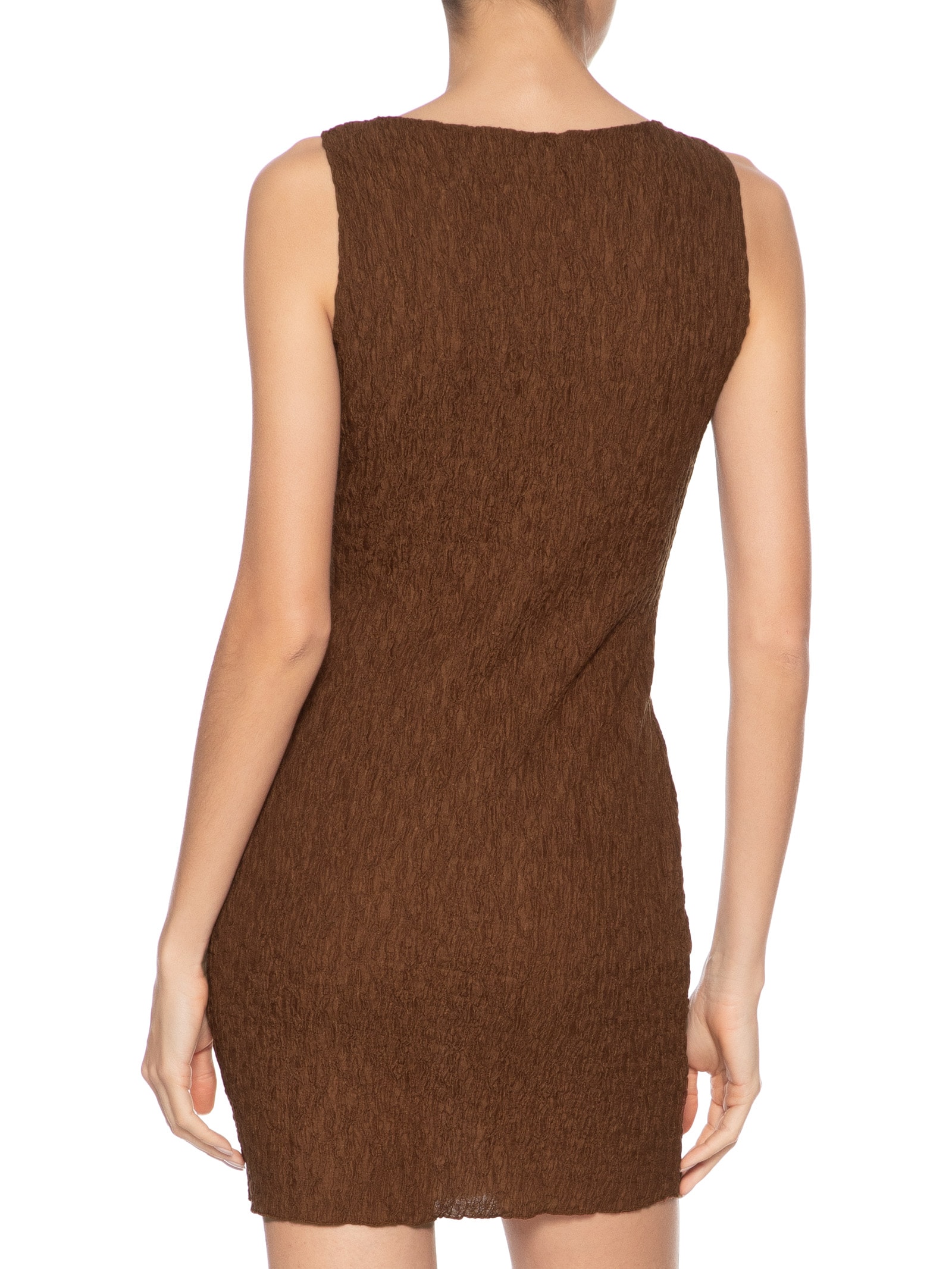 Vestido Curto Feminino Texturizado Marrom Market 33