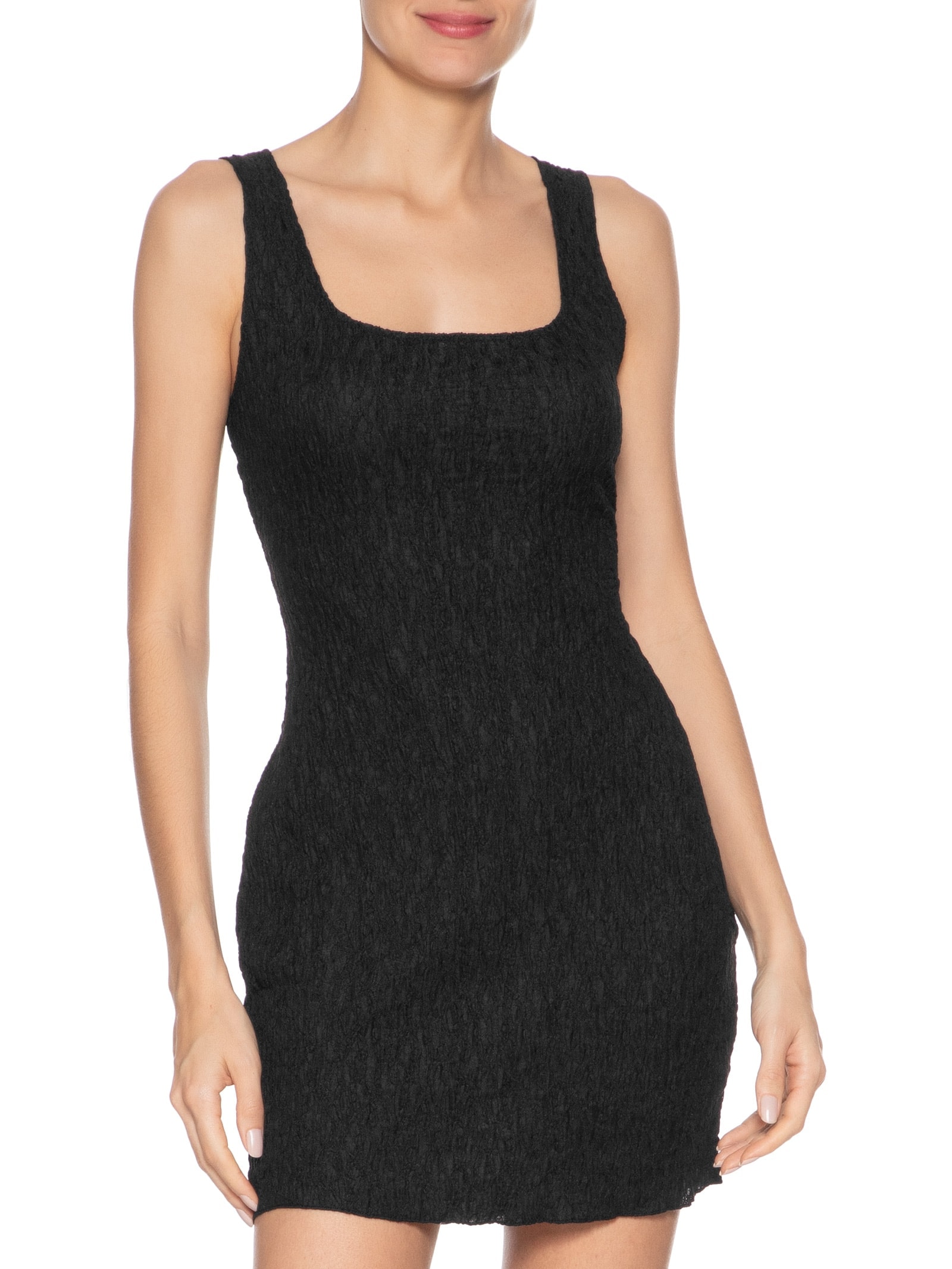 Vestido Curto Feminino Texturizado Preto Market 33