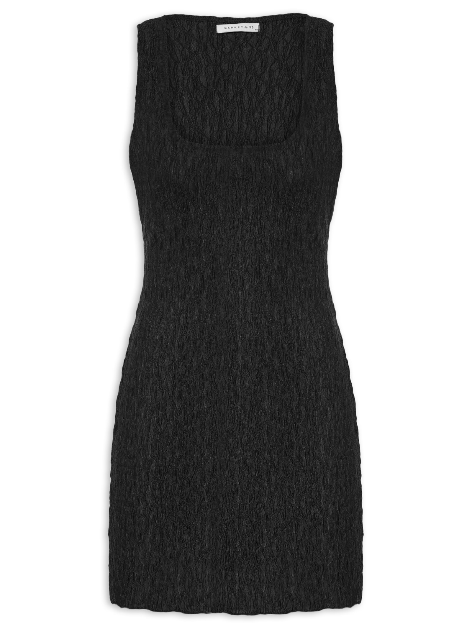 Vestido Curto Feminino Texturizado Preto Market 33