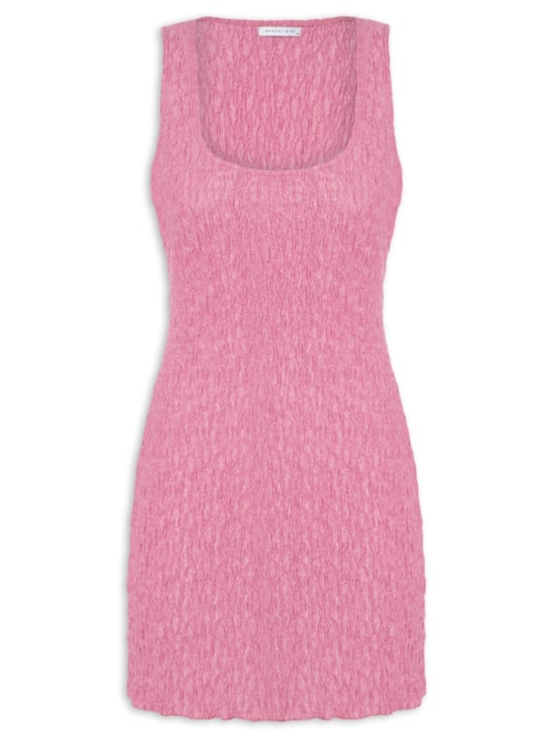 Vestido Curto Feminino Texturizado – Rosa