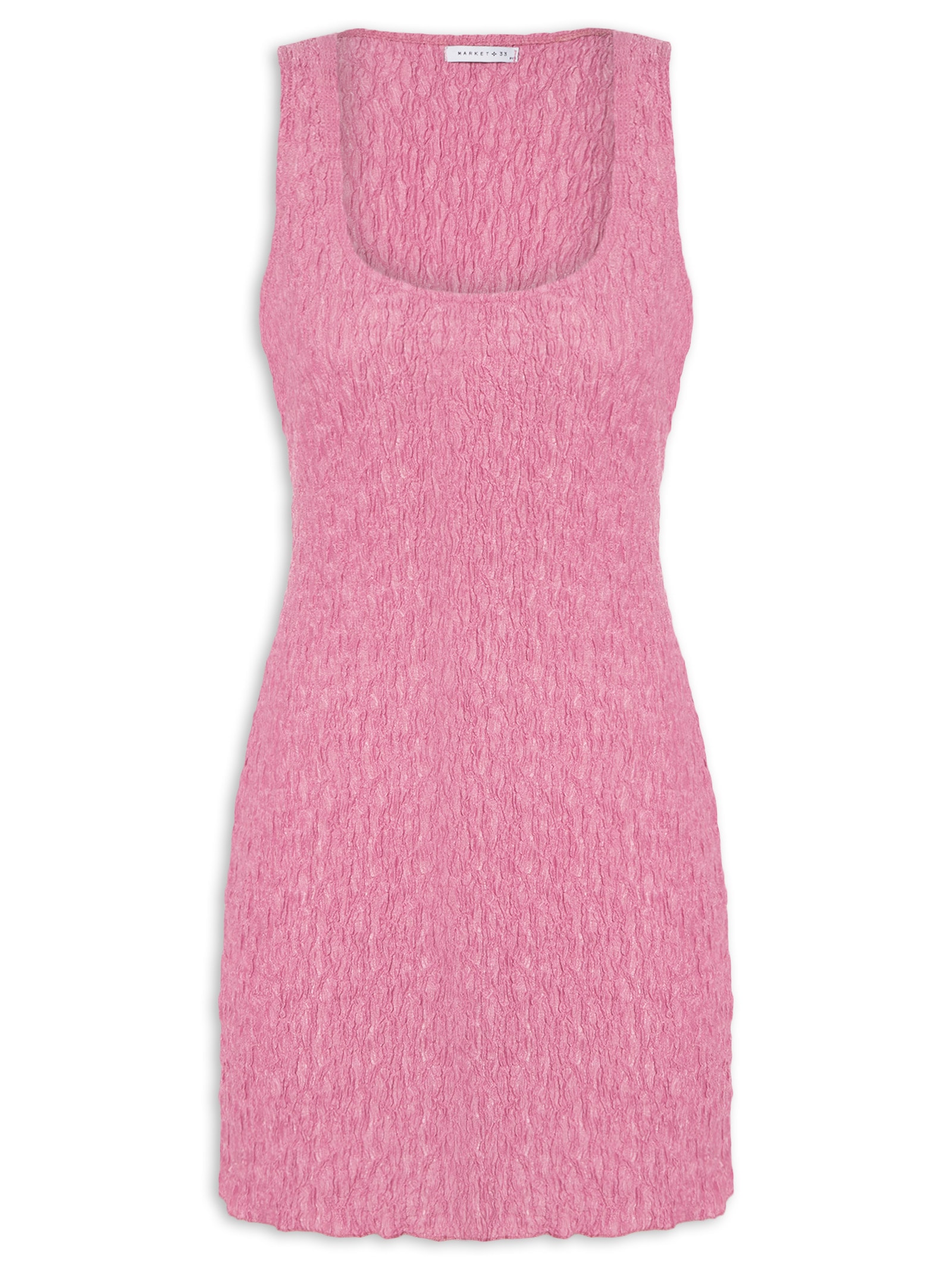 Vestido Curto Feminino Texturizado Rosa Market 33