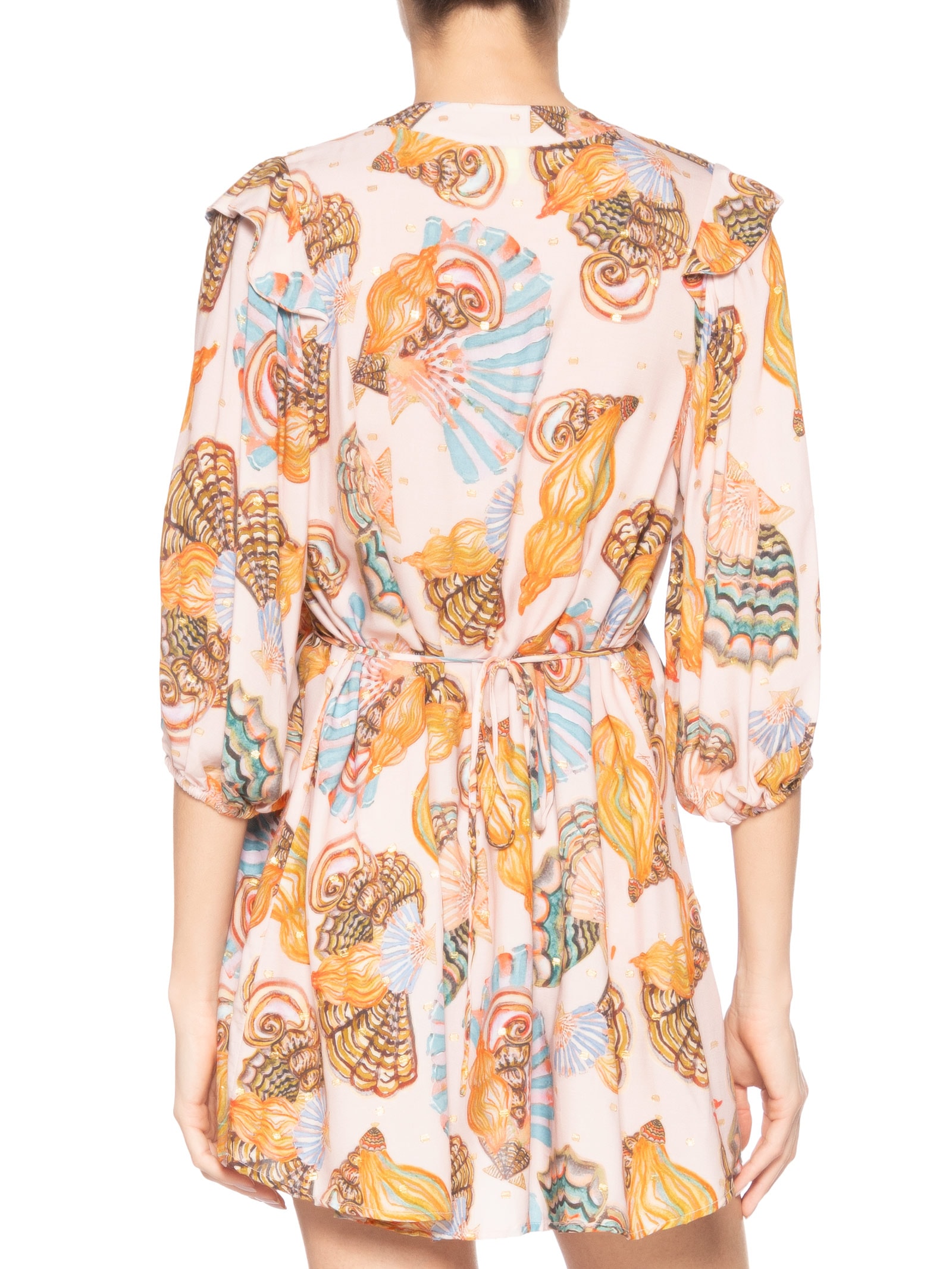 Vestido Curto Festa De Concha Rosa Farm