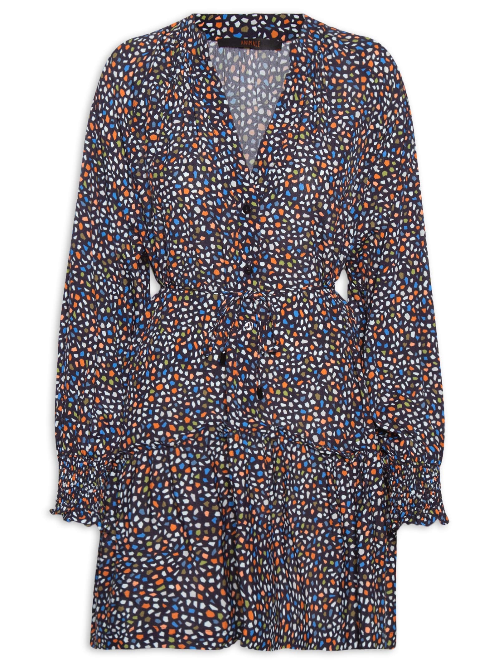 Vestido Curto Fig Pedras Preto Animale