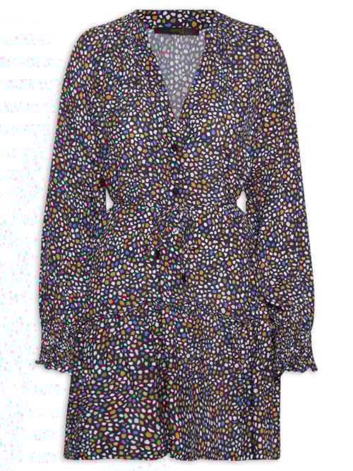 Vestido Curto Fig Pedras – Preto