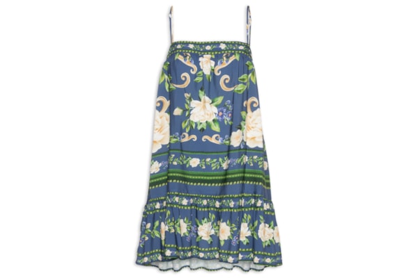 Vestido Curto Flor Celeste  – Azul