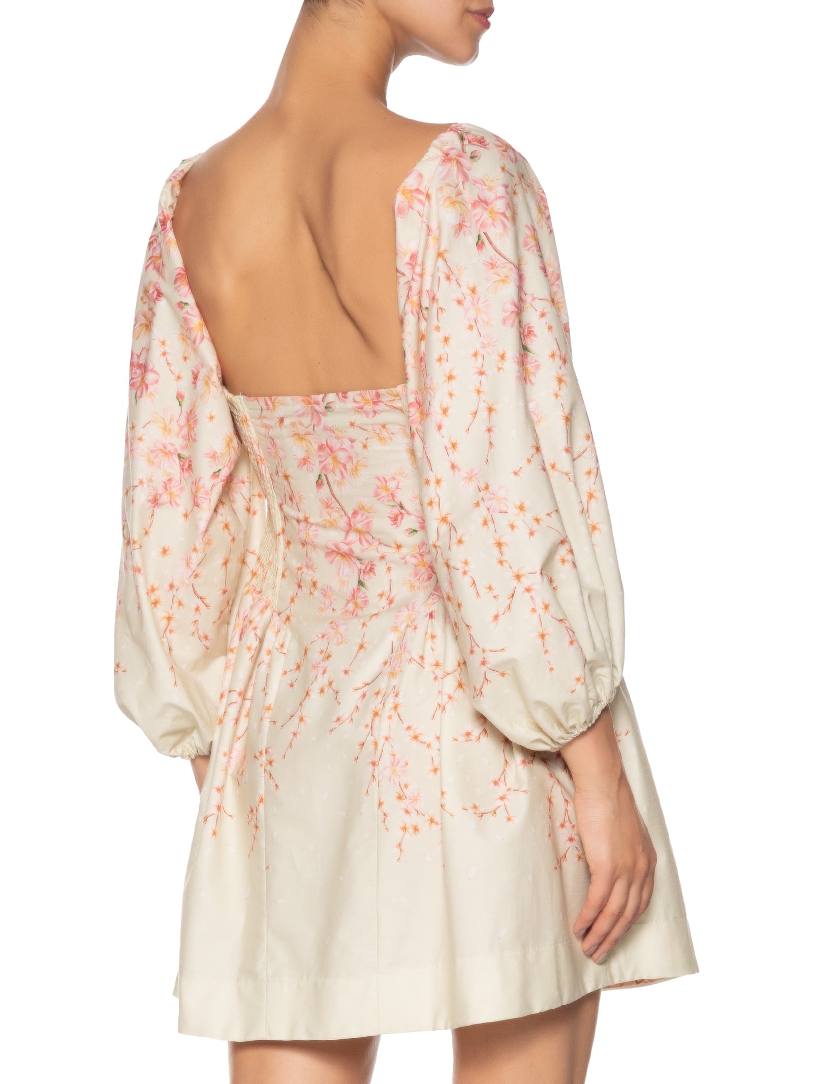 Vestido Curto Flor De Cerejeira Verde Farm