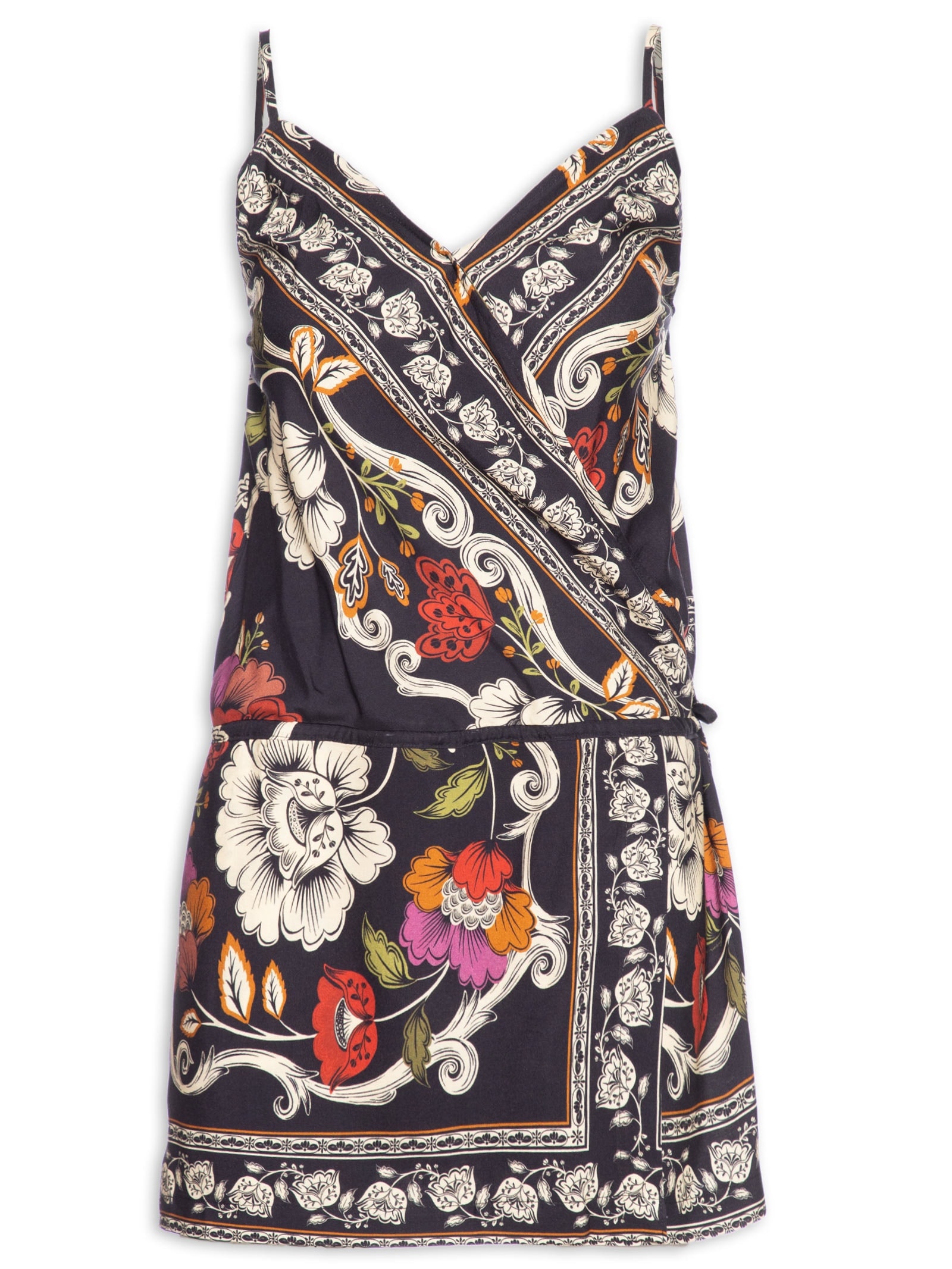 Vestido Curto Flor de Fita Preto  Farm