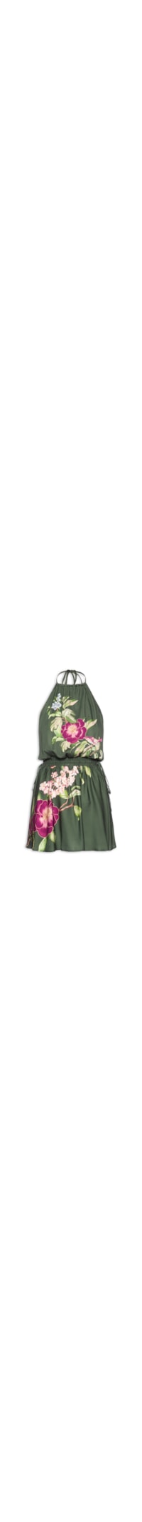 Vestido Curto Flor de Pássaro – Verde