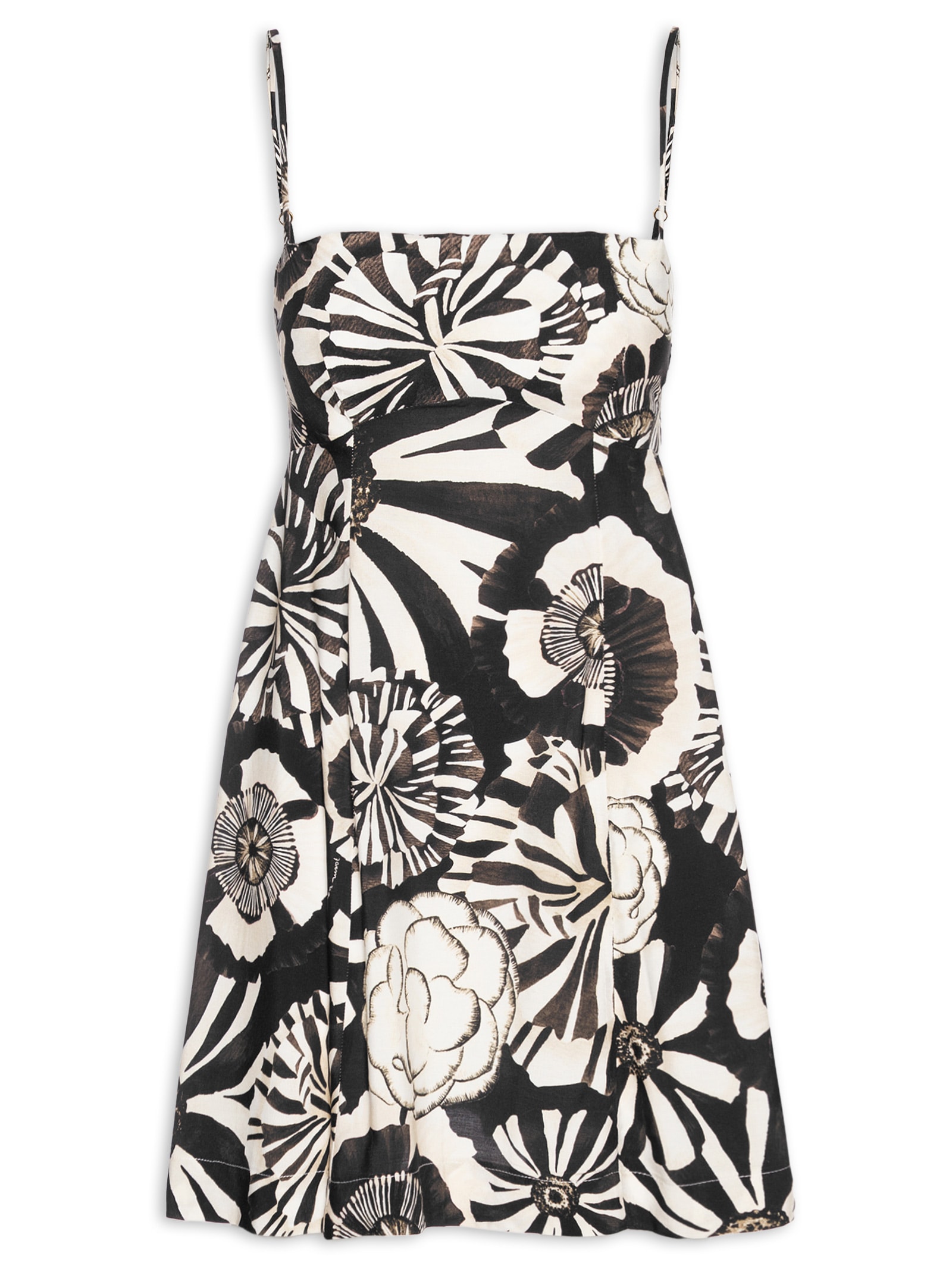 Vestido Curto Flora  Preto  Farm