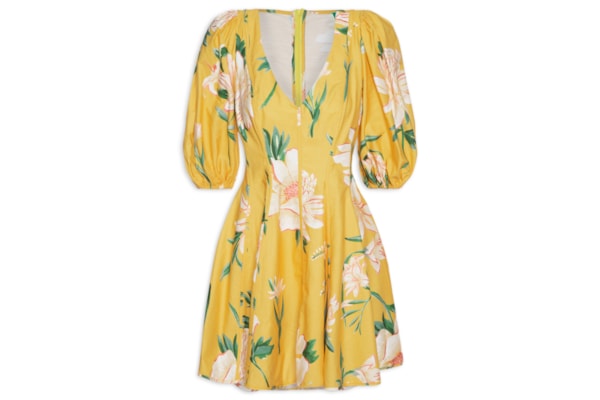 Vestido Curto Floral Alice - Amarelo