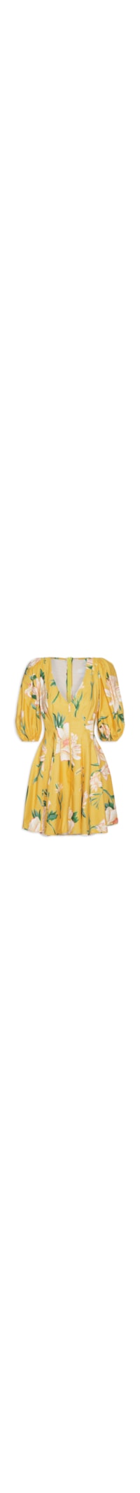 Vestido Curto Floral Alice - Amarelo