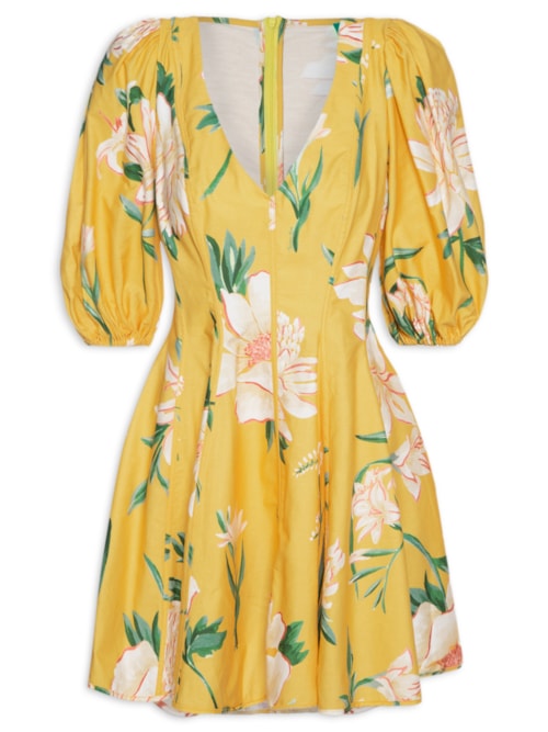 Vestido Curto Floral Alice – Amarelo