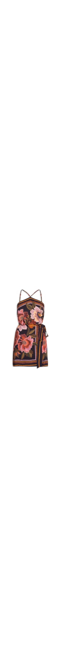 Vestido Curto Floral Cleo - Preto
