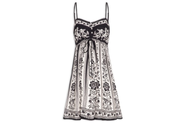 Vestido Curto Floral Delicado - Preto
