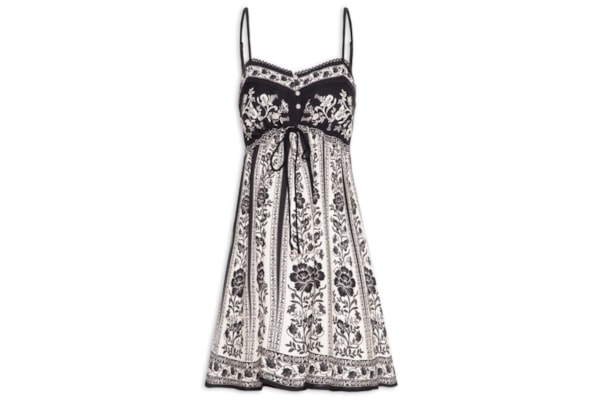 Vestido Curto Floral Delicado - Preto