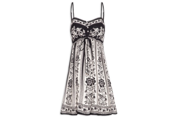 Vestido Curto Floral Delicado - Preto