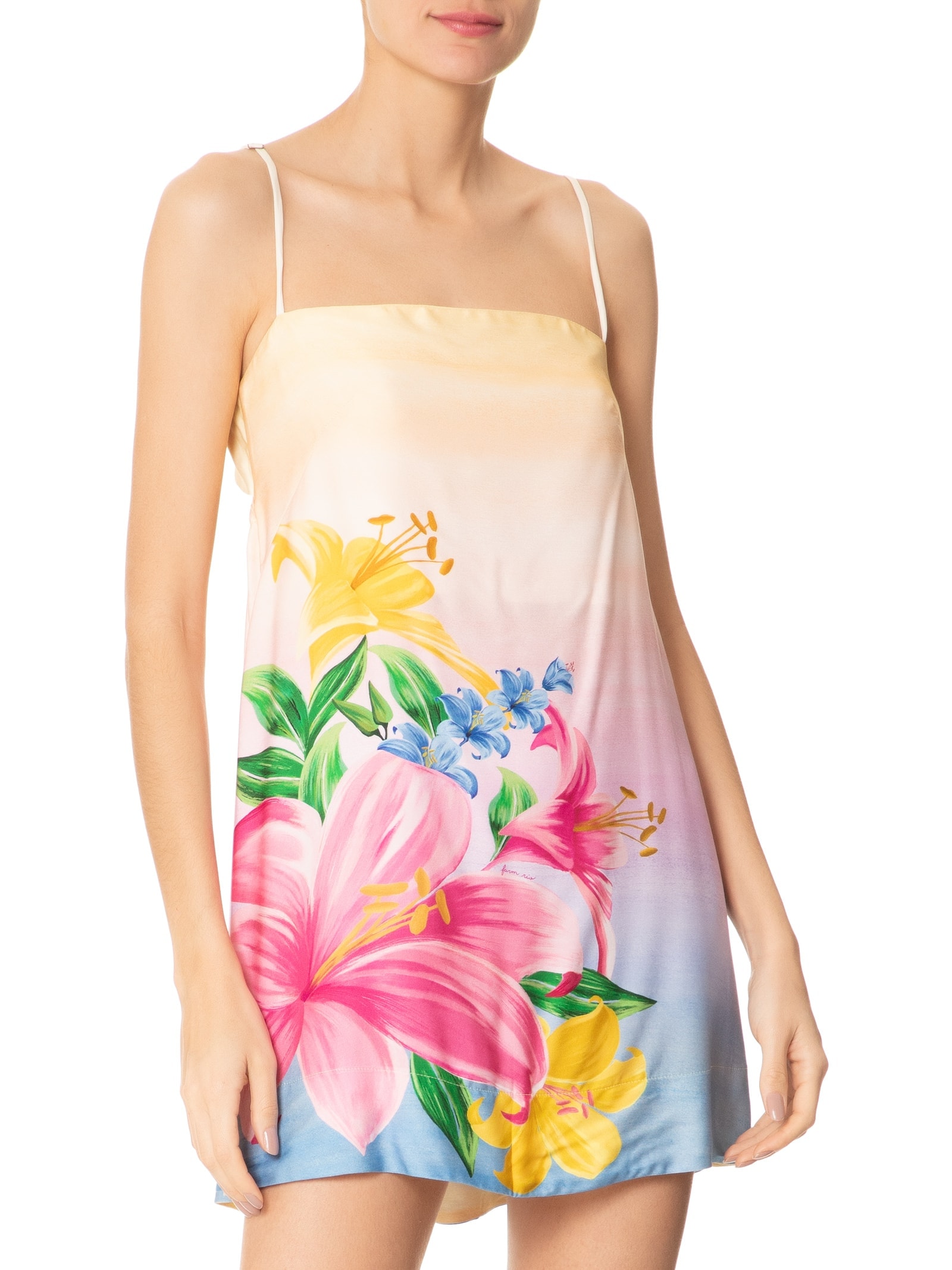 Vestido Curto Floral Lena Rosa Farm