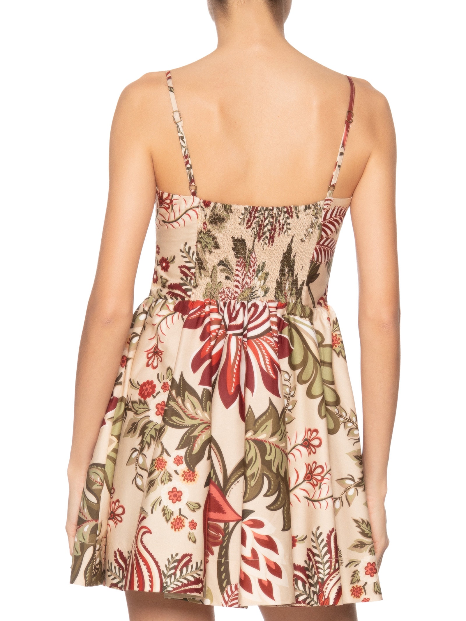 Vestido Curto Floral Ligia Bege Farm