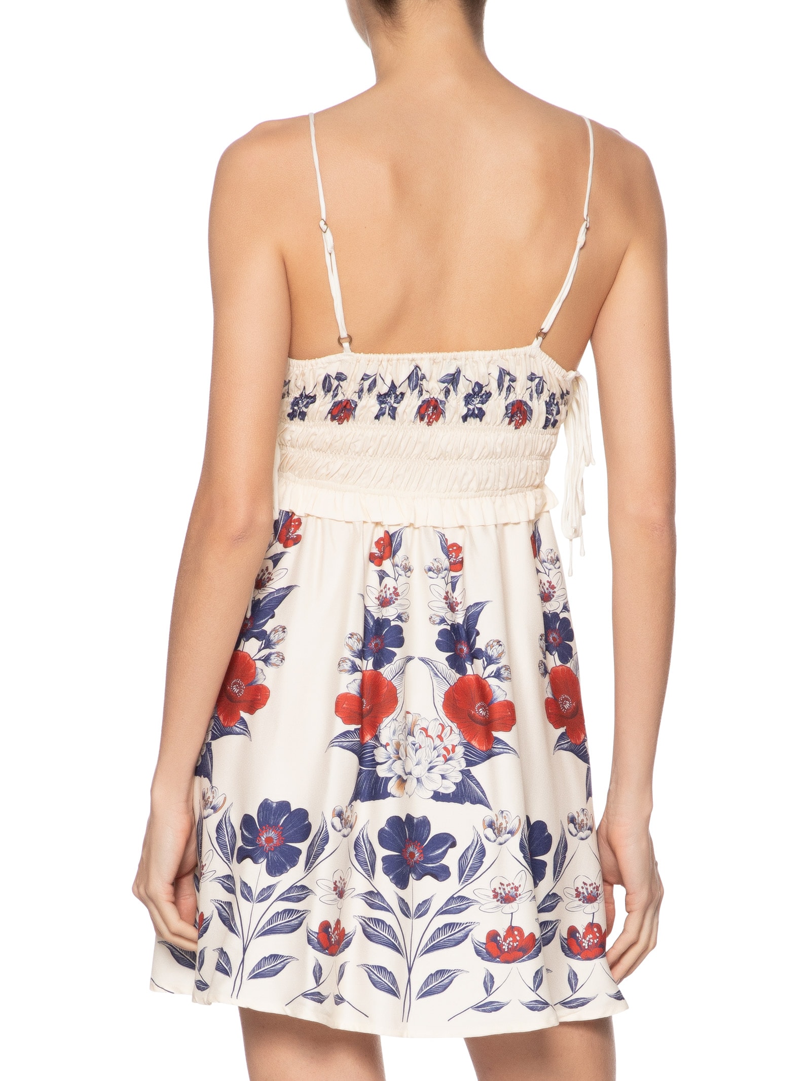 Vestido Curto Floral Lina Branco Farm