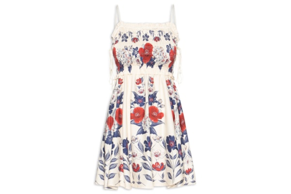 Vestido Curto Floral Lina - Branco