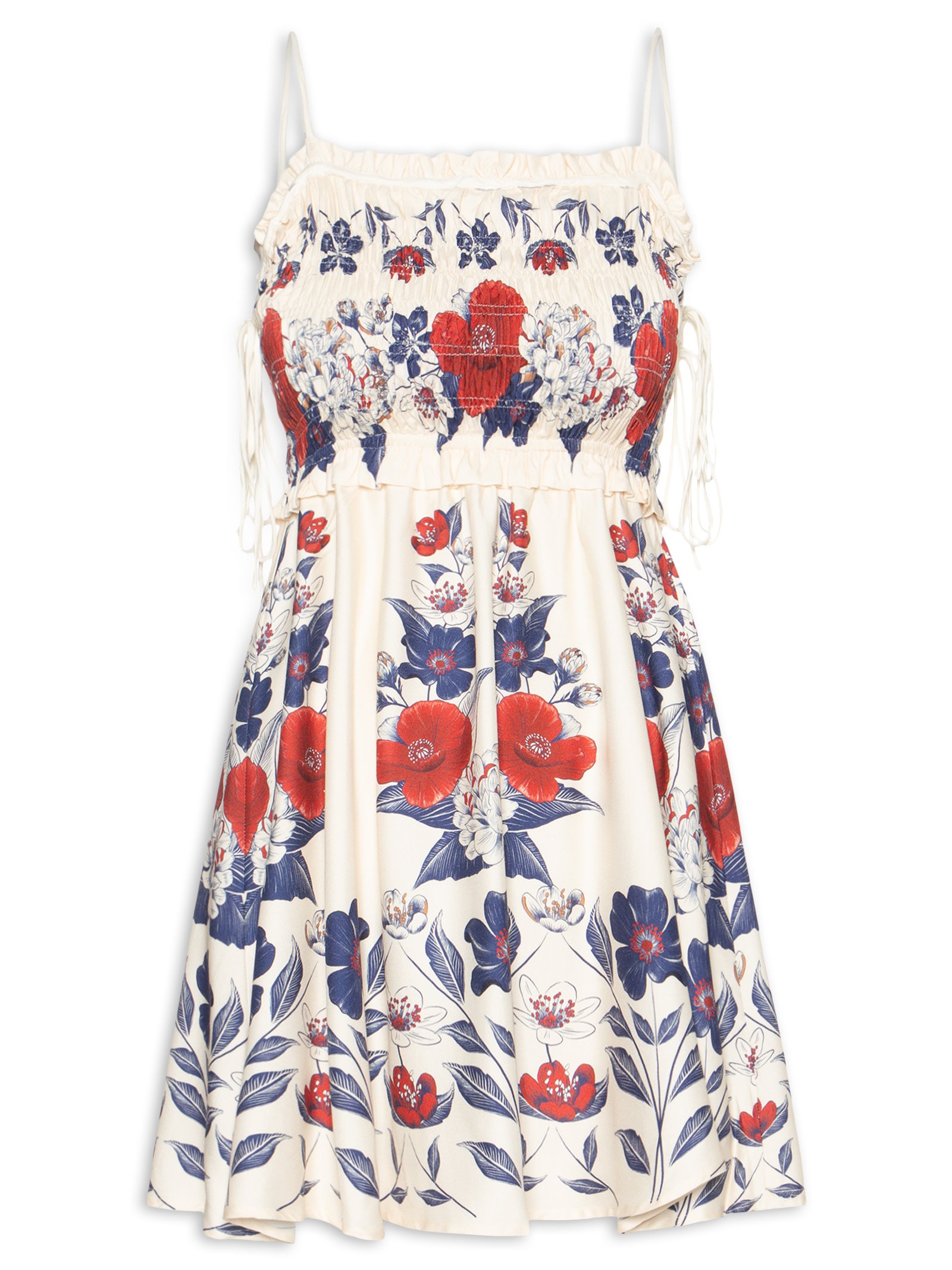 Vestido Curto Floral Lina Branco Farm