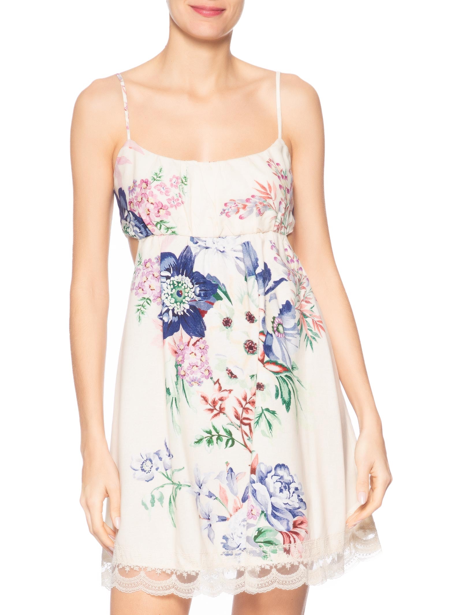 Vestido Curto Floral Luma E Off White Farm