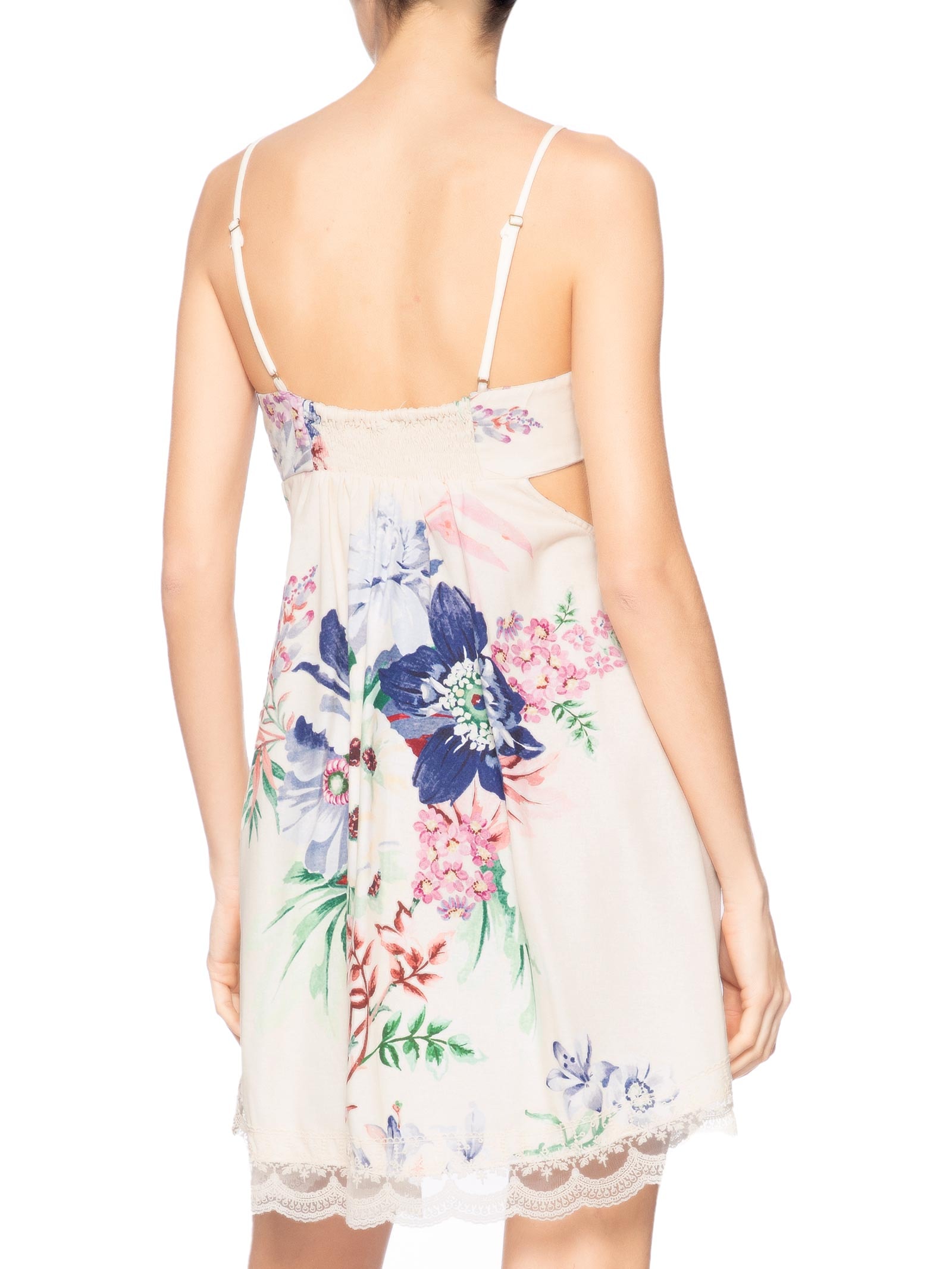Vestido Curto Floral Luma E Off White Farm
