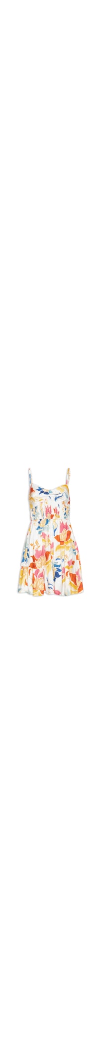 Vestido Curto Floral Majestoso - Off White