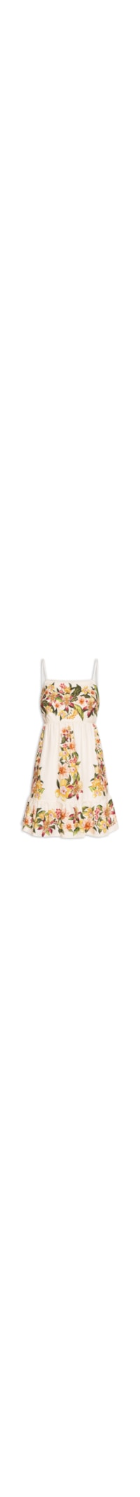 Vestido Curto Floral Mali - Off White