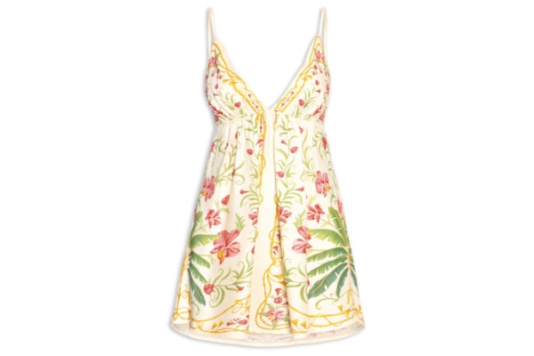 Vestido Curto Floral Nusa - Bege