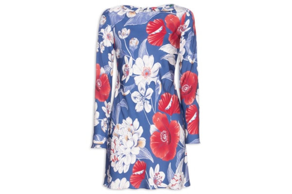 Vestido Curto Floral Vera - Azul