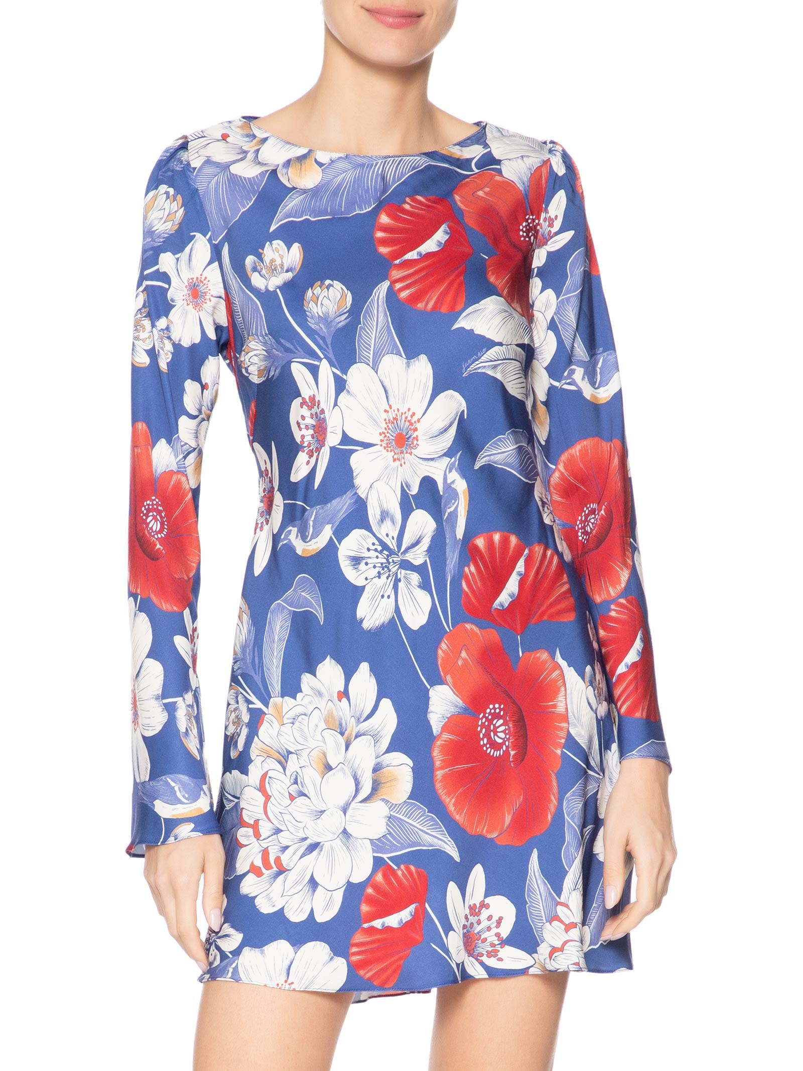 Vestido Curto Floral Vera Azul Farm