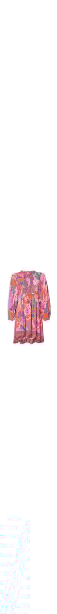 Vestido Curto Floresta Florida - Rosa